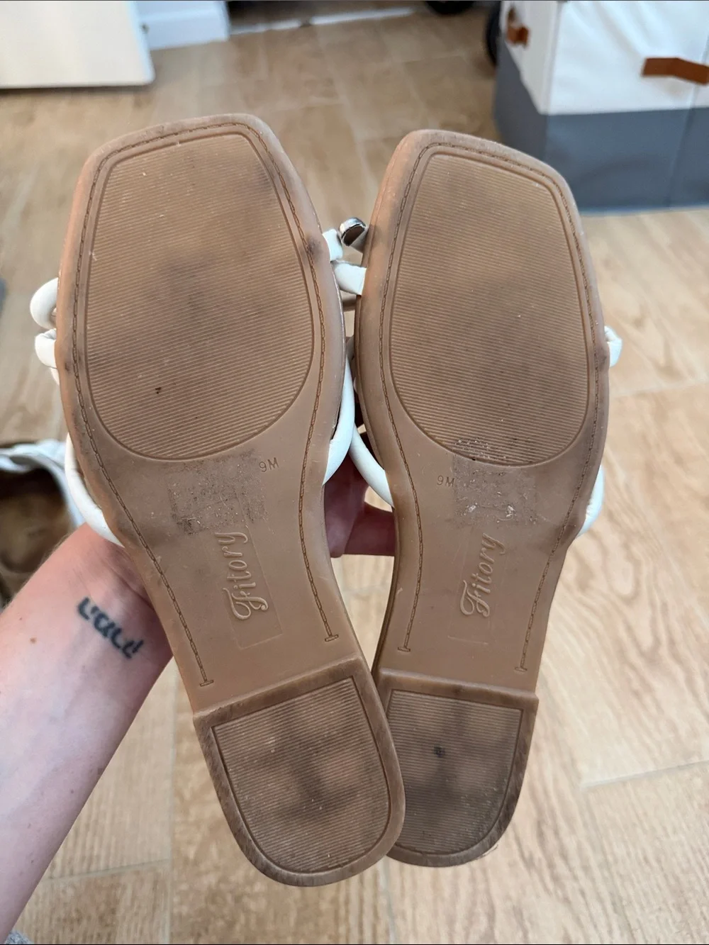 White sandals
